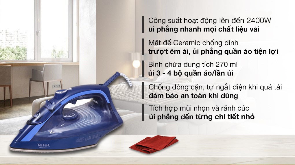 Bàn ủi hơi nước Tefal FV1849E0 2400W