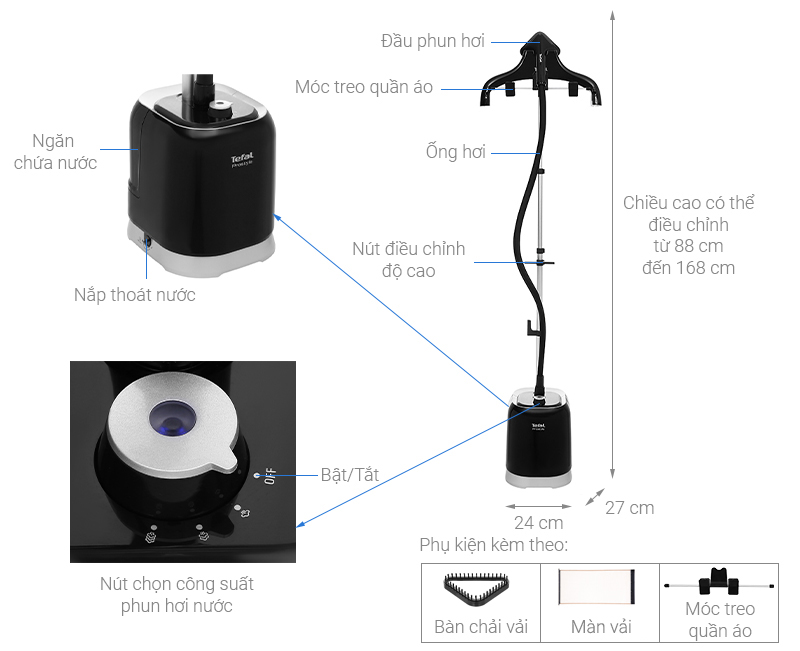 Bàn ủi hơi nước đứng Tefal IT3440E0 1850W