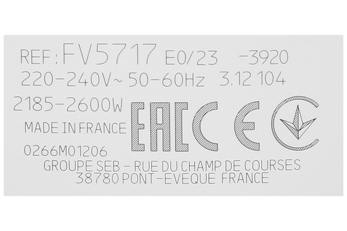 Bàn ủi hơi nước Tefal FV5717E0 2600W Màu Trắng - Đỏ