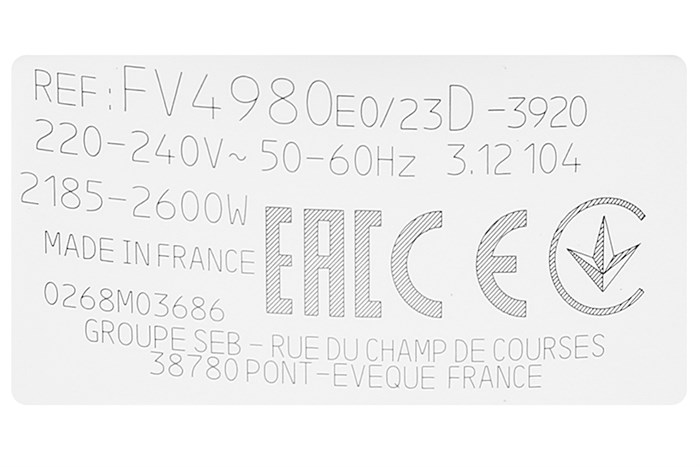 Bàn ủi hơi nước Tefal FV4980E0 2600W Màu Trắng - Xanh