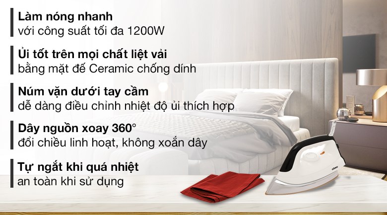 Bàn ủi khô Hommy 755 1200W - 6