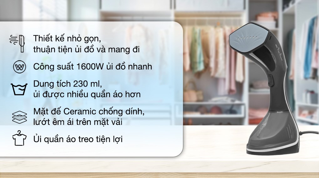 Bàn ủi hơi nước cầm tay Beko STM4116B 1600W