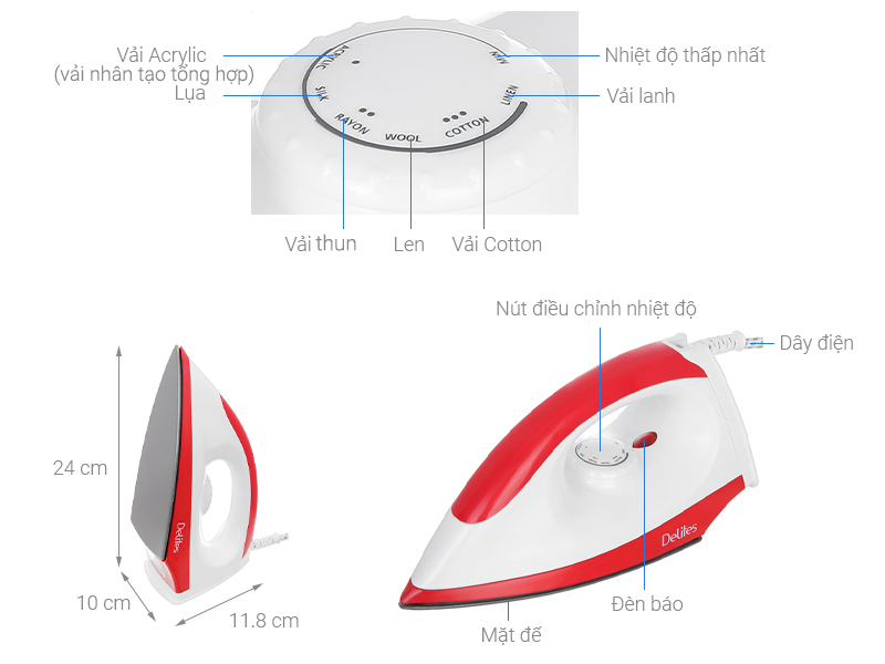 Bàn ủi khô Delites RC-01 1000W