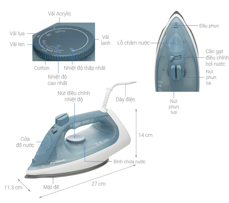 Bàn ủi hơi nước Panasonic NI-S430GRA 2300W