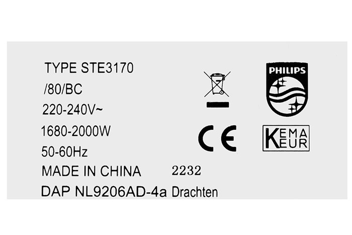 Bàn ủi hơi nước đứng Philips STE3170/80 2000W Màu Đen