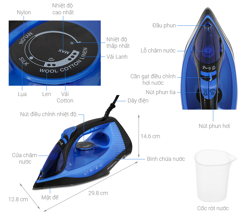 Bàn ủi hơi nước Kangaroo KGSI2300 2300W