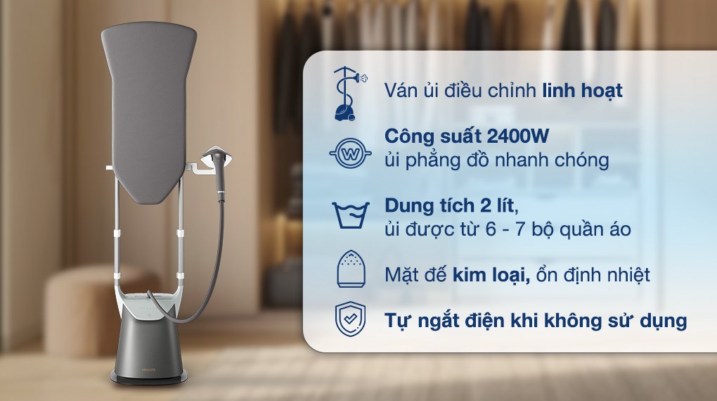 Bàn là hơi nước đứng Philips GC628/80 2400W