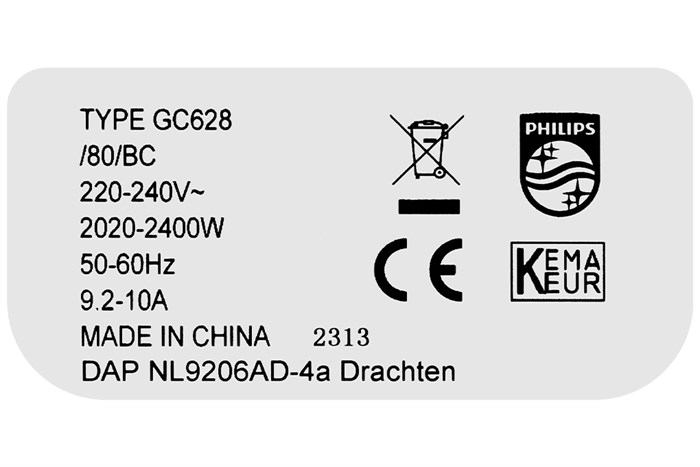 Bàn ủi hơi nước đứng Philips GC628/80 2400W Màu Xám
