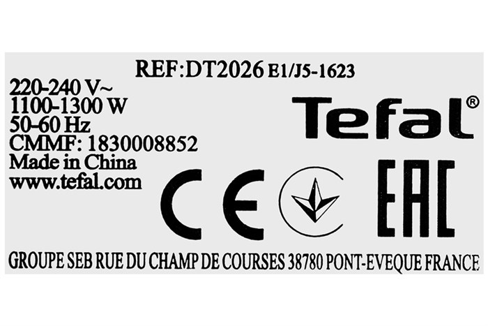 Bàn ủi hơi nước cầm tay Tefal DT2026E1 1300W Màu Vàng