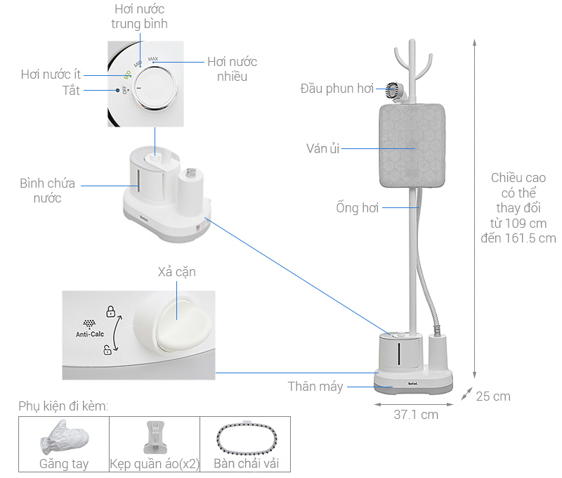 Bàn ủi hơi nước đứng Tefal IT3280E1 2000W