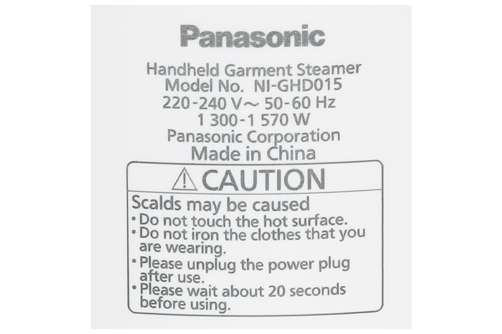 Bàn ủi hơi nước cầm tay Panasonic NI-GHD015WRA 1570W Màu Trắng