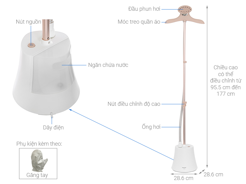 Bàn ủi hơi nước đứng Panasonic NI-GSG060WRA 2000W