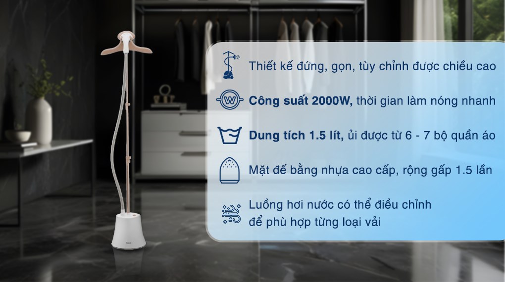 Bàn ủi hơi nước đứng Panasonic NI-GSG060WRA 2000W