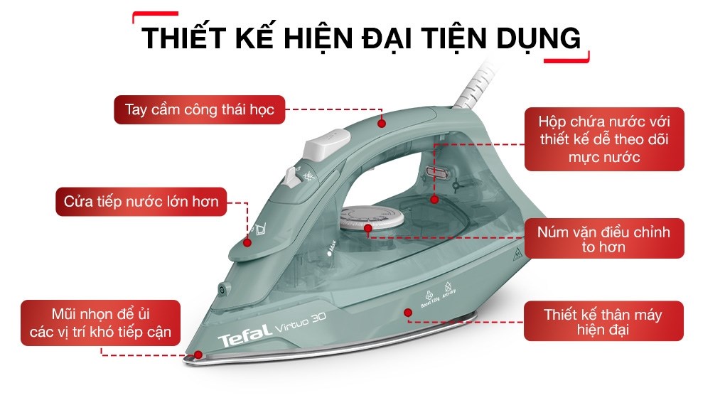 Bàn là hơi nước Tefal Power FV2C50E1 2180W