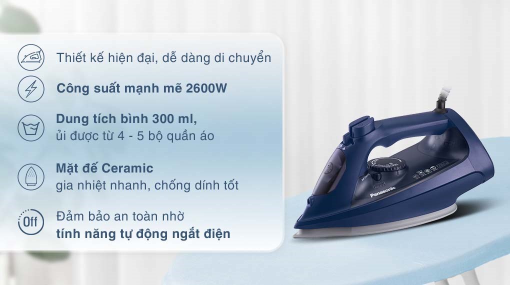 Bàn ủi hơi nước Panasonic NI-U800ARA 2600W