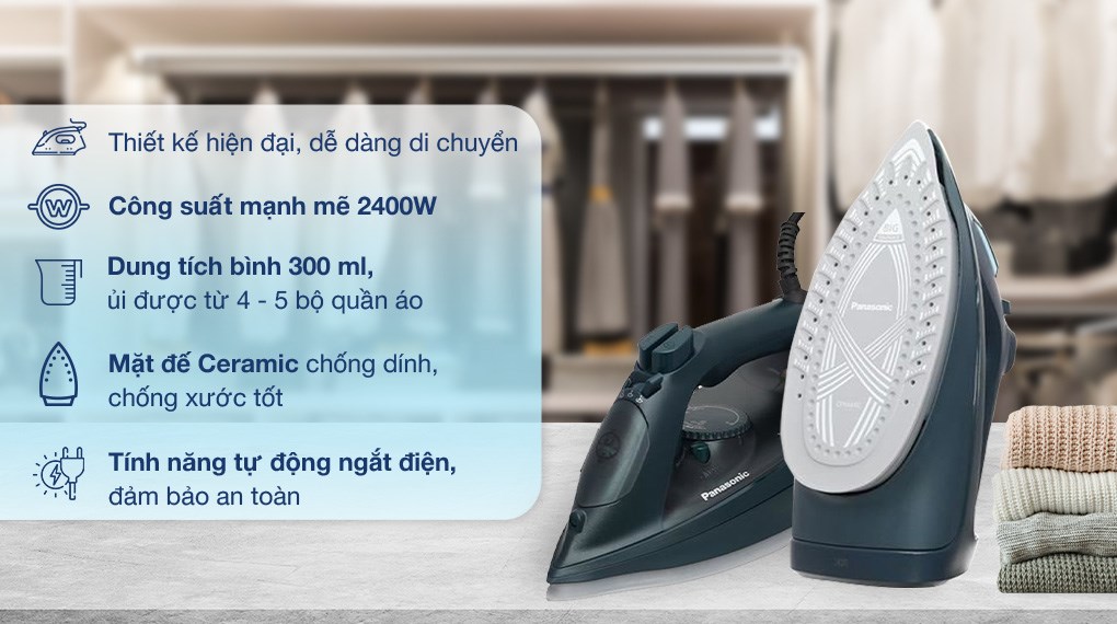 Bàn ủi hơi nước Panasonic NI-U450GRA 2400W