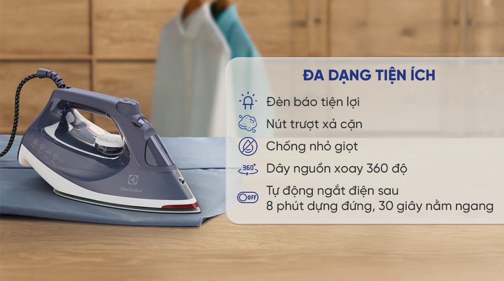 Bàn ủi hơi nước Electrolux E6SI3-61NW 2400W