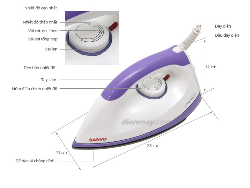 Bàn ủi khô Sanyo A-D1282