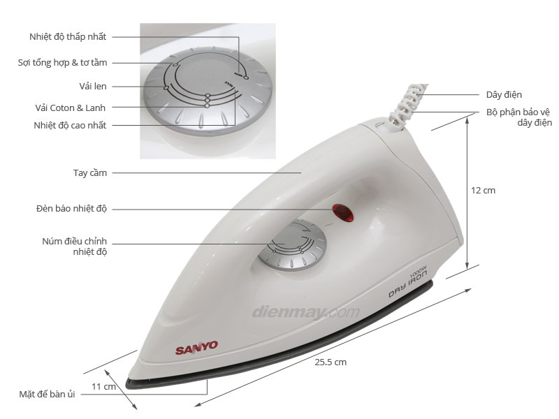 Bàn ủi khô Sanyo A-D1182