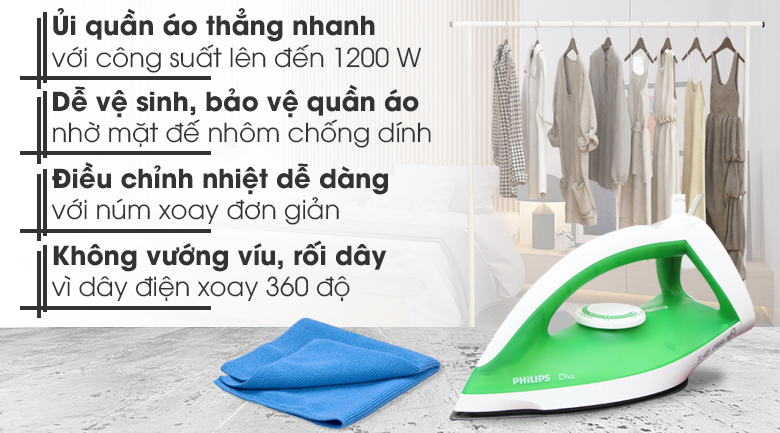 Bàn ủi khô Philips GC122