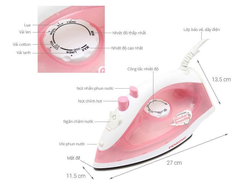 Bàn ủi hơi nước Pensonic PSI-1007 1200W