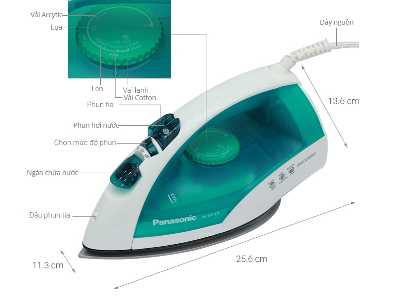 Bàn ủi hơi nước Panasonic PABU-NI-E410TMRA 2150W