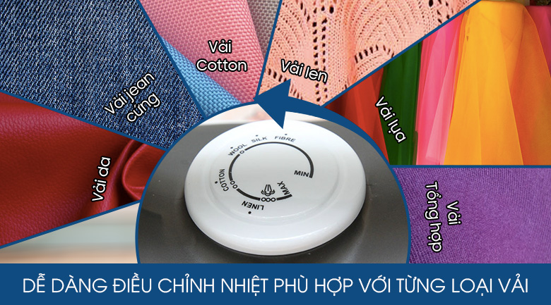 Điều chỉnh nhiệt độ - Bàn ủi hơi nước Pensonic PSI-1006