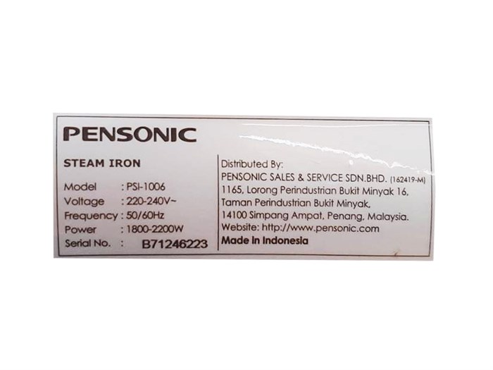 Bàn ủi hơi nước Pensonic PSI-1006 Màu Trắng - Đen