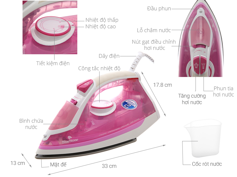 Bàn ủi hơi nước Bluestone SIB-3809