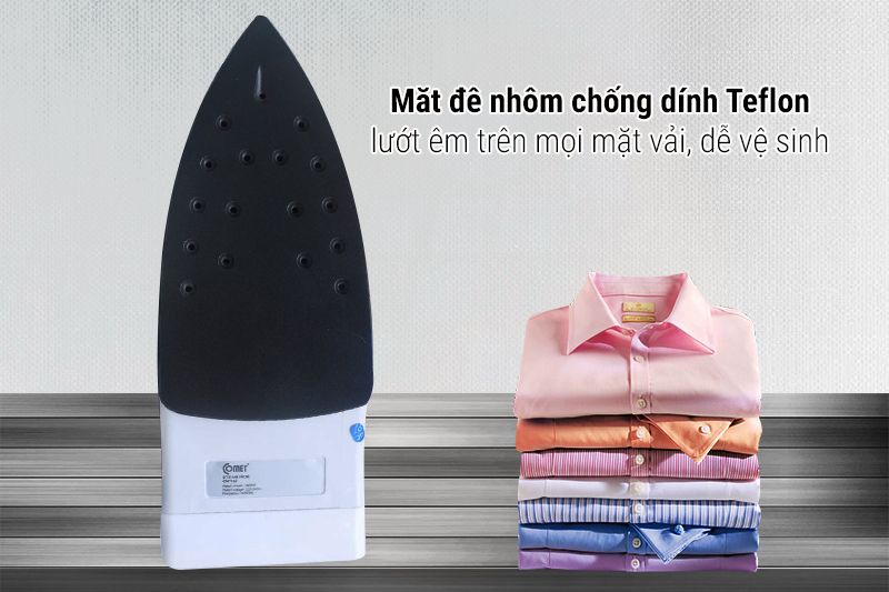 Mặt đế chống dính - Bàn ủi hơi nước Comet CM1132