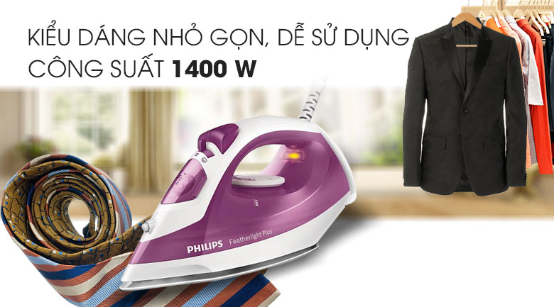 Bàn ủi hơi nước Philips GC1426/37 Tím