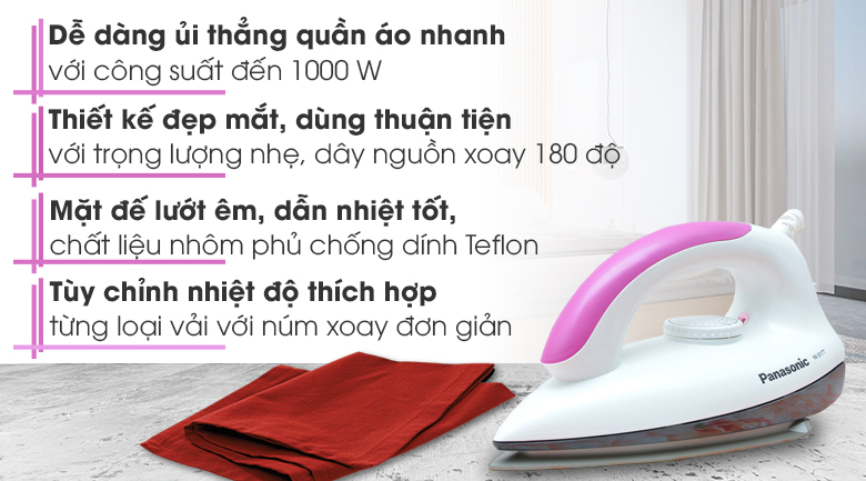 Bàn ủi khô Panasonic NI-317TVTRA 1000W