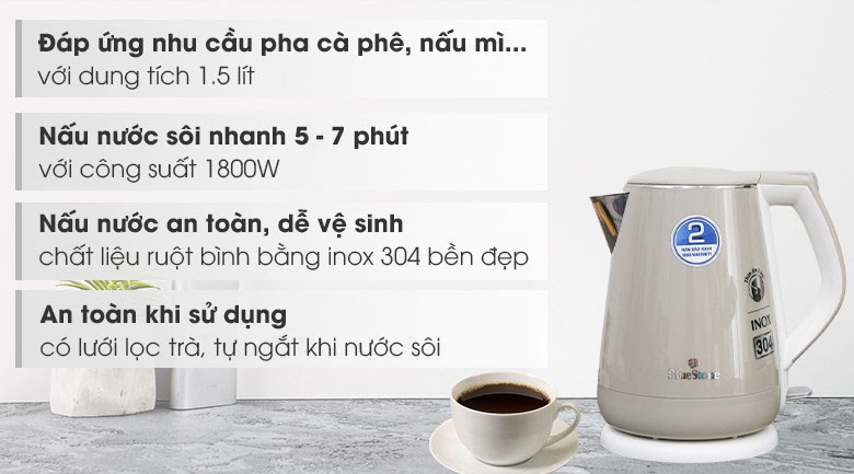 Bình đun siêu tốc BlueStone 1.5 lít KTB-3351