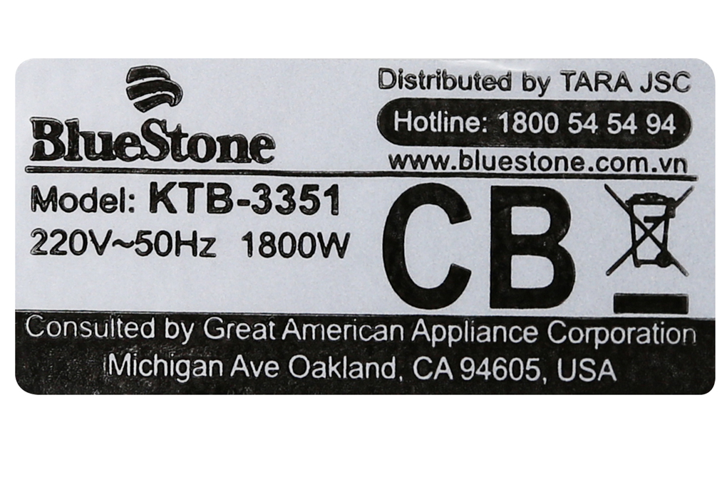 Bình đun siêu tốc BlueStone 1.5 lít KTB-3351 chính hãng