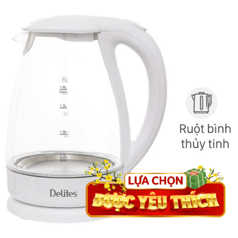Bình đun siêu tốc Delites 1.8 lít ST18G02