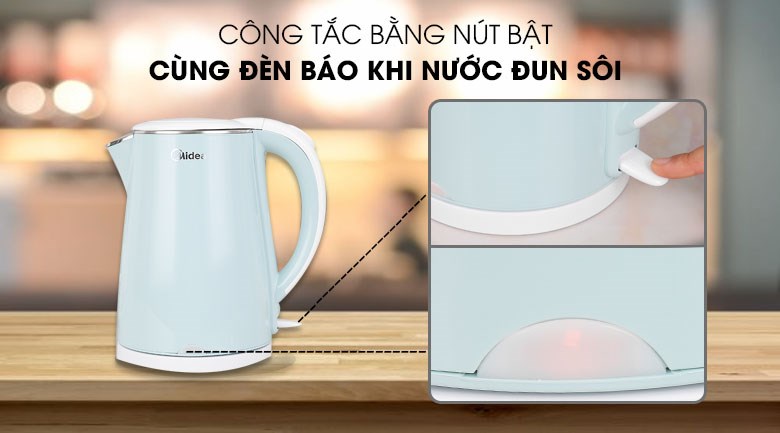 Bình đun siêu tốc Midea 1.5 lít MK-15DC (G)