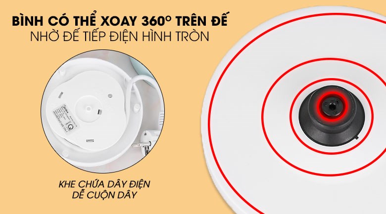 Bình đun siêu tốc Midea 1.5 lít MK-15DC (G)