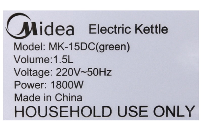 Đun nước mau sôi với công suất 1800 W - Bình siêu tốc Midea MK-15DC (G)