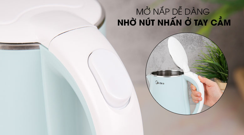 Mở nắp tiện lợi - Ấm siêu tốc Midea 1.5 lít MK-15DC (G)