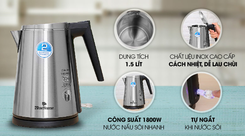 Bình đun siêu tốc BlueStone 1.5 lít KTB-3361