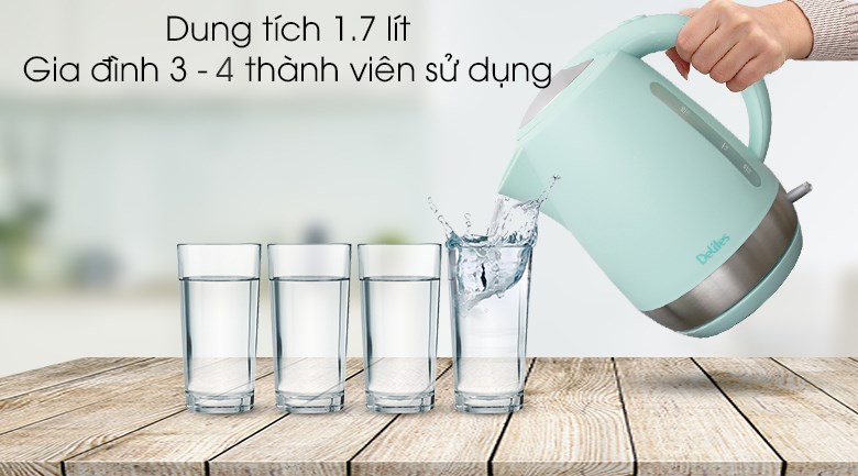 Bình đun siêu tốc Delites 1.7 lít ST17P03 Xanh