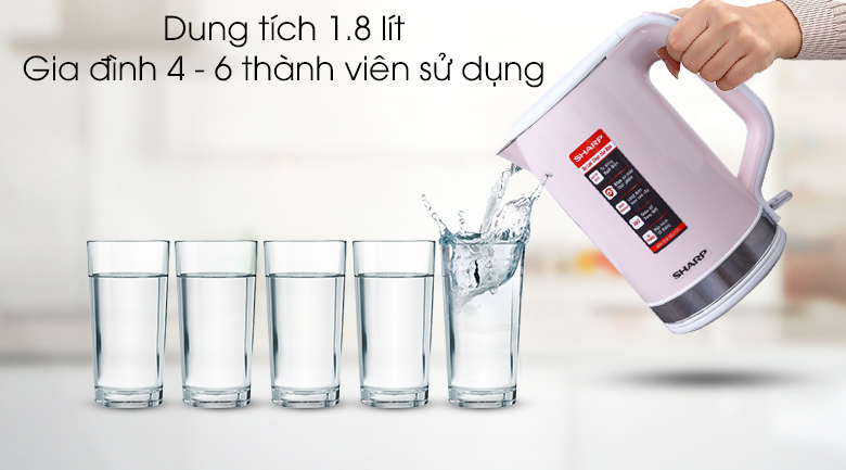 Bình đun siêu tốc Sharp 1.8 lít EKJ-18VP-PK