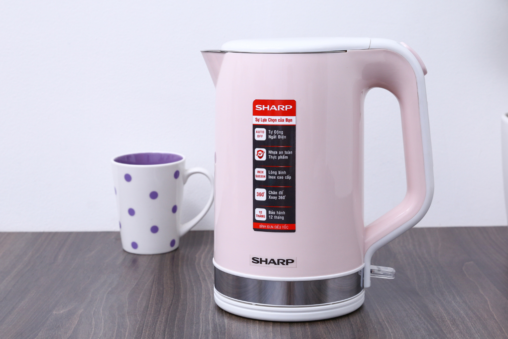 Bình đun siêu tốc Sharp 1.8 lít EKJ-18VP-PK Màu Hồng