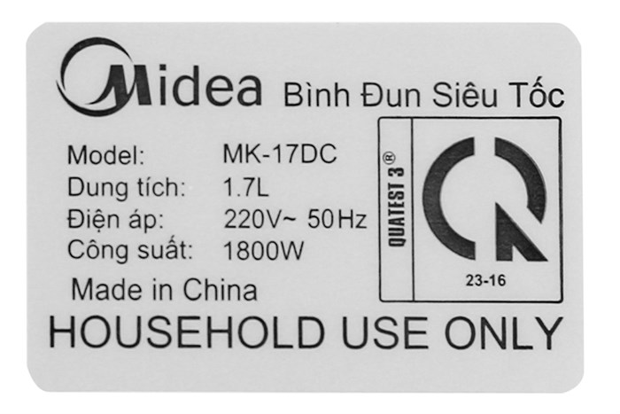 Bình đun siêu tốc Midea 1.7 lít MK-17DC Màu Xanh Dương