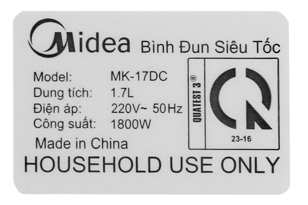 Bình đun siêu tốc Midea 1.7 lít MK-17DC Màu Xanh Dương