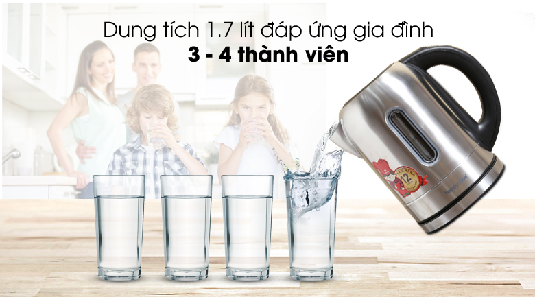 Bình đun siêu tốc Happycook 1.7 lít HEK-171SD