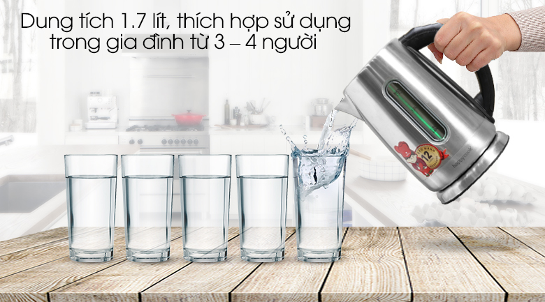 Bình đun siêu tốc Happycook 1.7 lít HEK-170D
