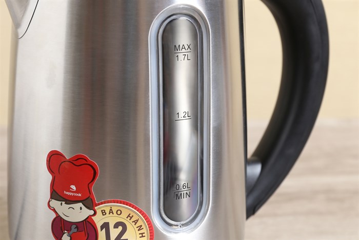 Bình đun siêu tốc Happycook 1.7 lít HEK-170D Màu Inox