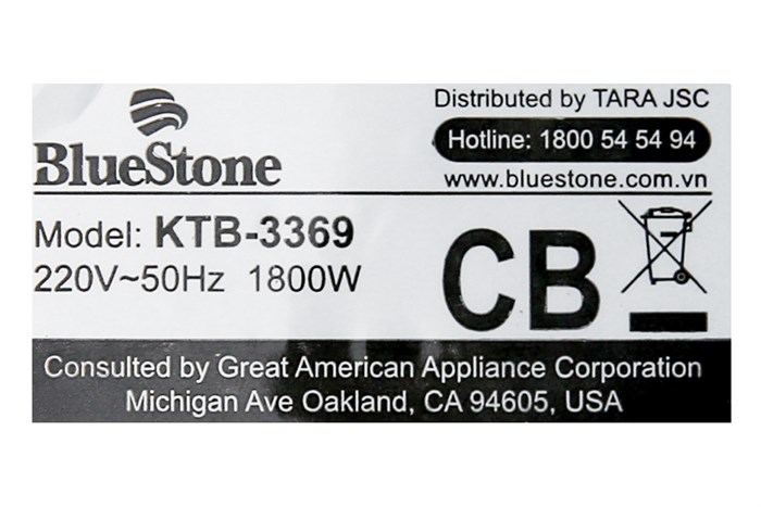 Ấm đun siêu tốc BlueStone 1.8 lít KTB-3369 Màu Vàng đồng