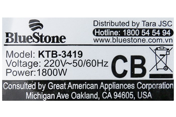 Bình đun siêu tốc Bluestone 1.7 lít KTB-3419